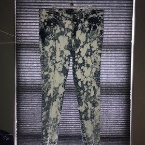 Plus size acid wash jeans